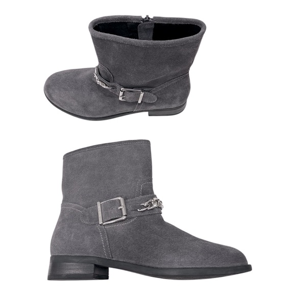 Vionic Crescent Gray Suede Moto Ankle Boots Size 7.5 - Picture 12 of 14